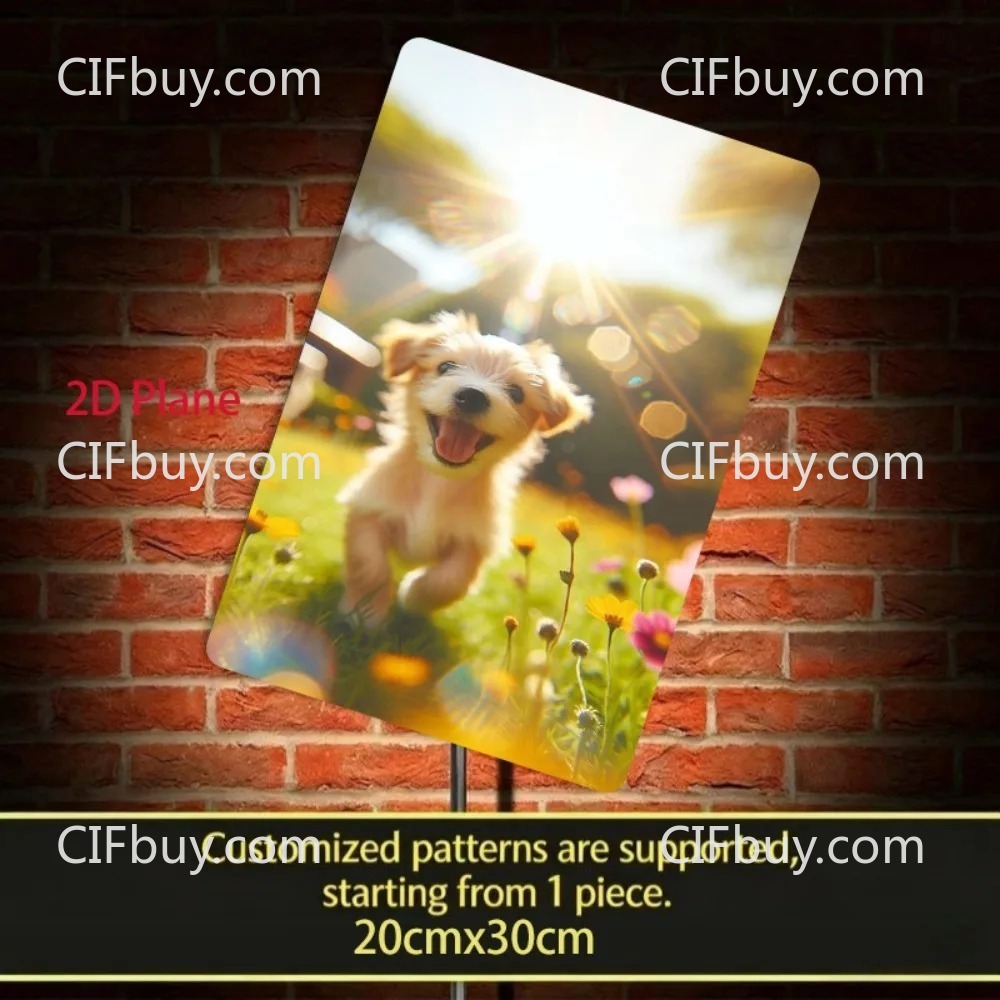 Pet Portrait Custom - [2D Plat] 1 plaque métallique personnalisée