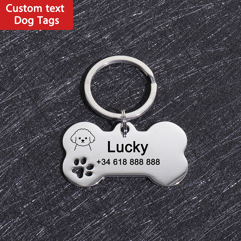 Pet Portrait Custom - Plaques d'identification personnalisées pour chien avec